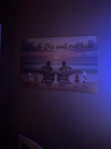 Customer photo review of You Me And The Dogs Cats Beach Landscape - Personalized Poster - Gift for Him, Gift for Her