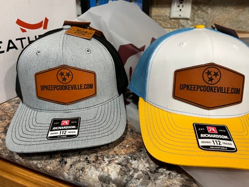 Customer photo review of Premium Custom Leather Patch Hats (Wholesale)