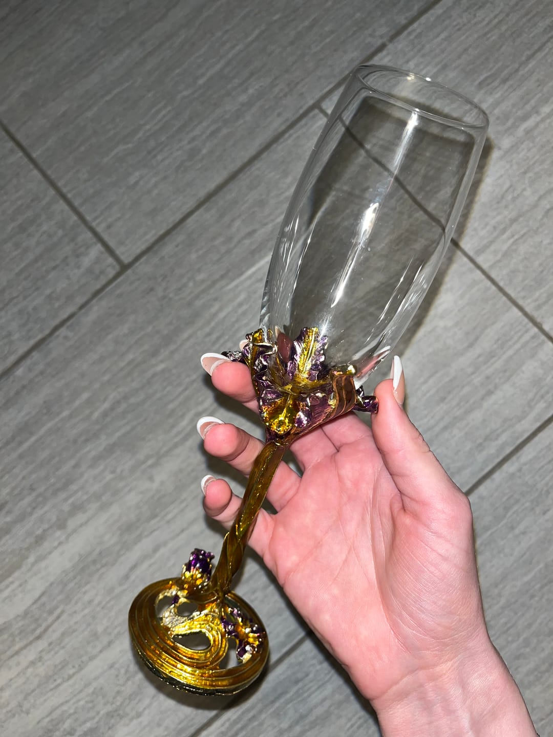 Customer photo review of Flower Metal Champagne Glass (Set of 2)