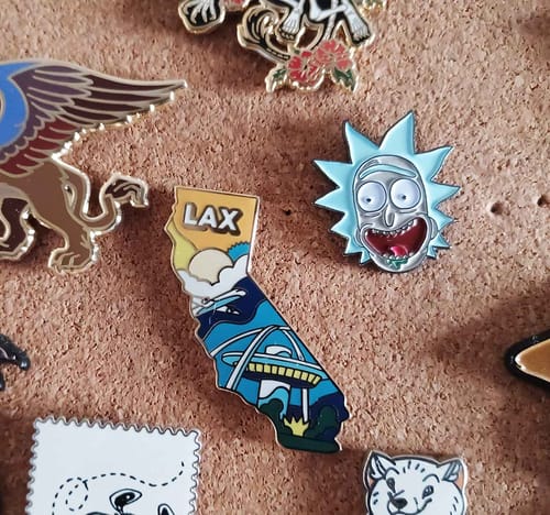 Customer photo review of Airport Enamel Pin | LAX - California