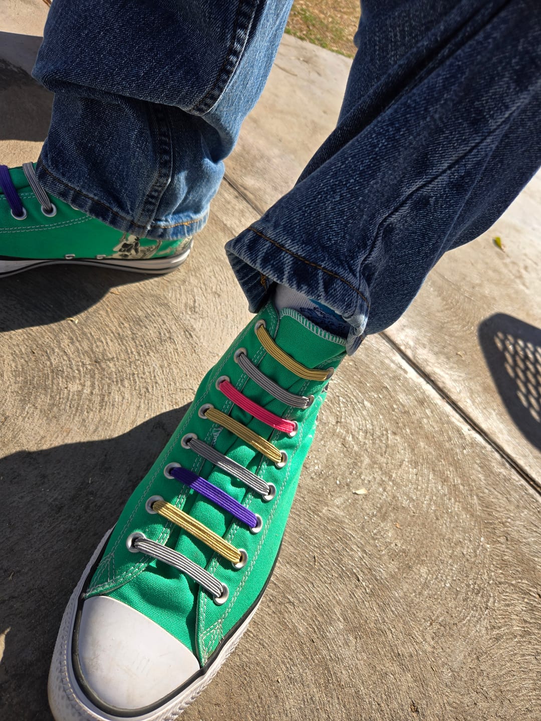 Customer photo review of uLace Classic - Sparkly Metallic Silver