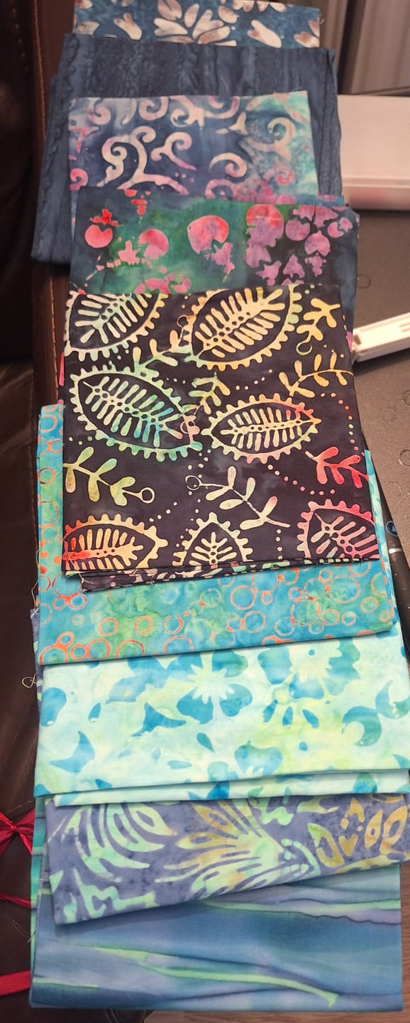 Customer photo review of 10 Piece Bali Batik Fat Quarter Bundle- 100% Cotton (Blues) (Designs Vary)