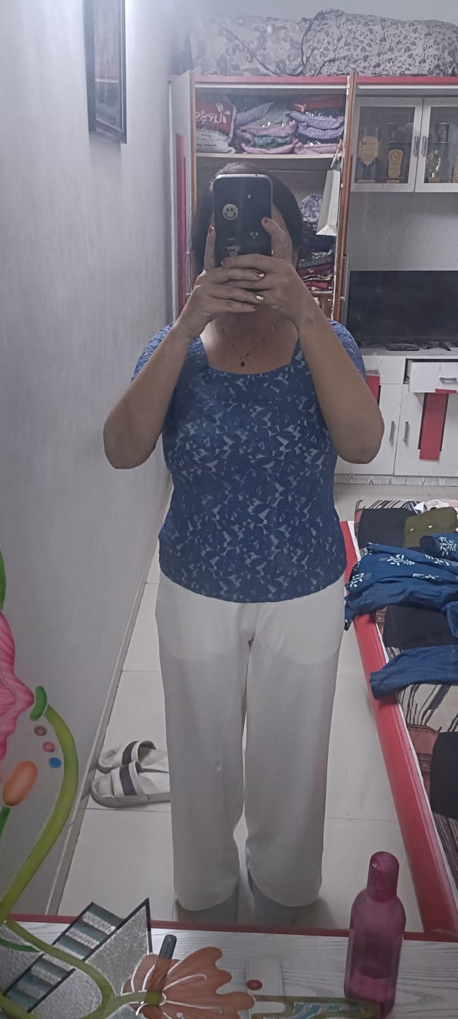 Customer photo review of White Wide Leg Pants