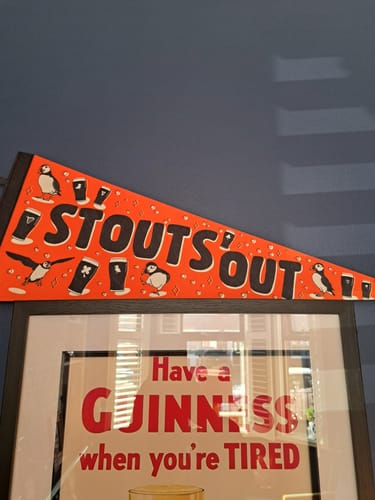 Customer photo review of Stouts Out Pennant | Sasha Ferg Art