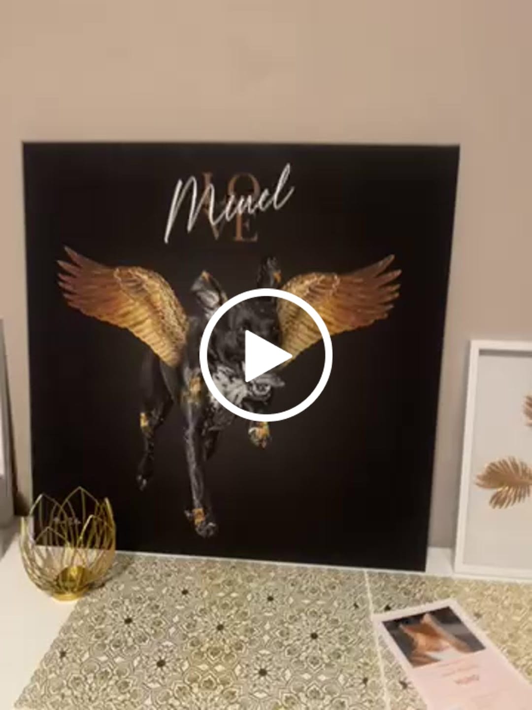 Customer video review of Personalisiertes Portrait - Goldener Engel Stil