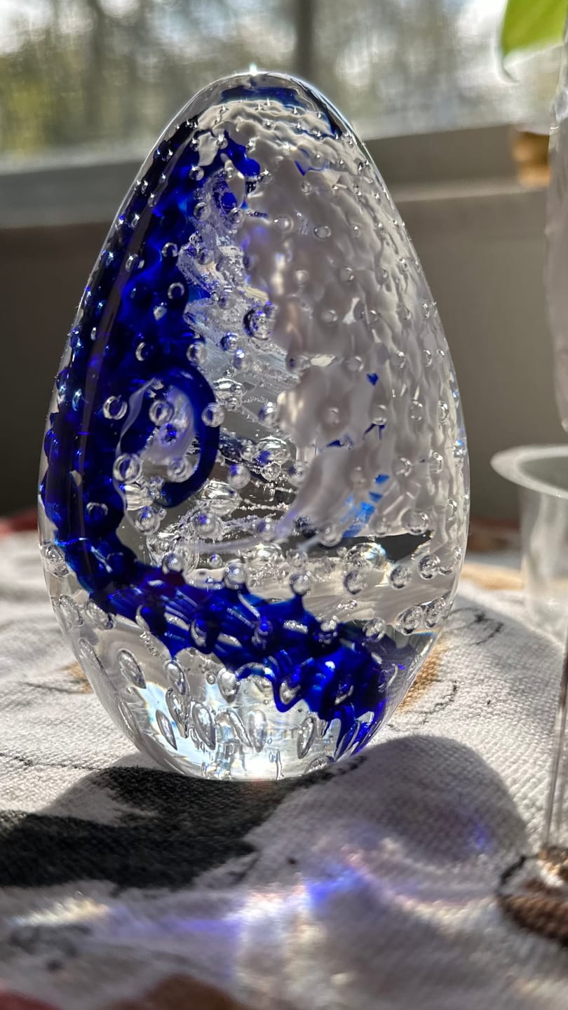 Customer photo review of Glimmer Egg with Cremation Ash