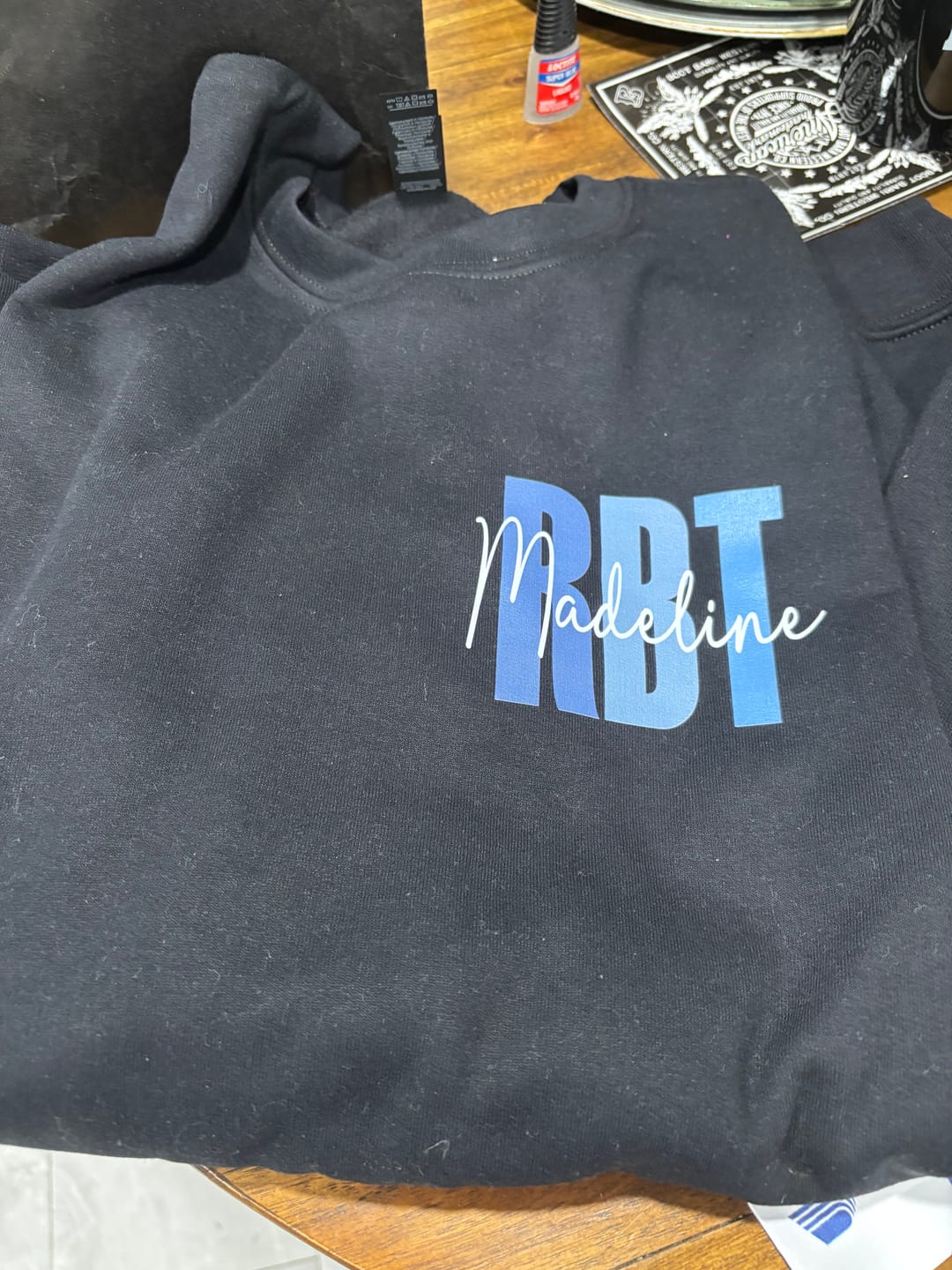 Customer photo review of Personalized Sweatshirt | Blue or Pink Certifications