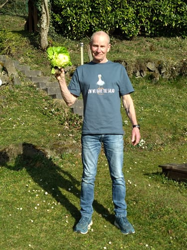 Customer photo review of Now we have the Salad · Unisex Premium Bio T-Shirt