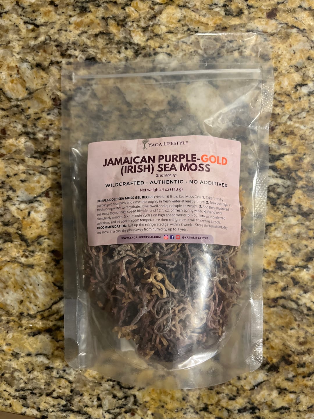 Customer photo review of Jamaican (Thick) Purple-Gold Irish Sea Moss