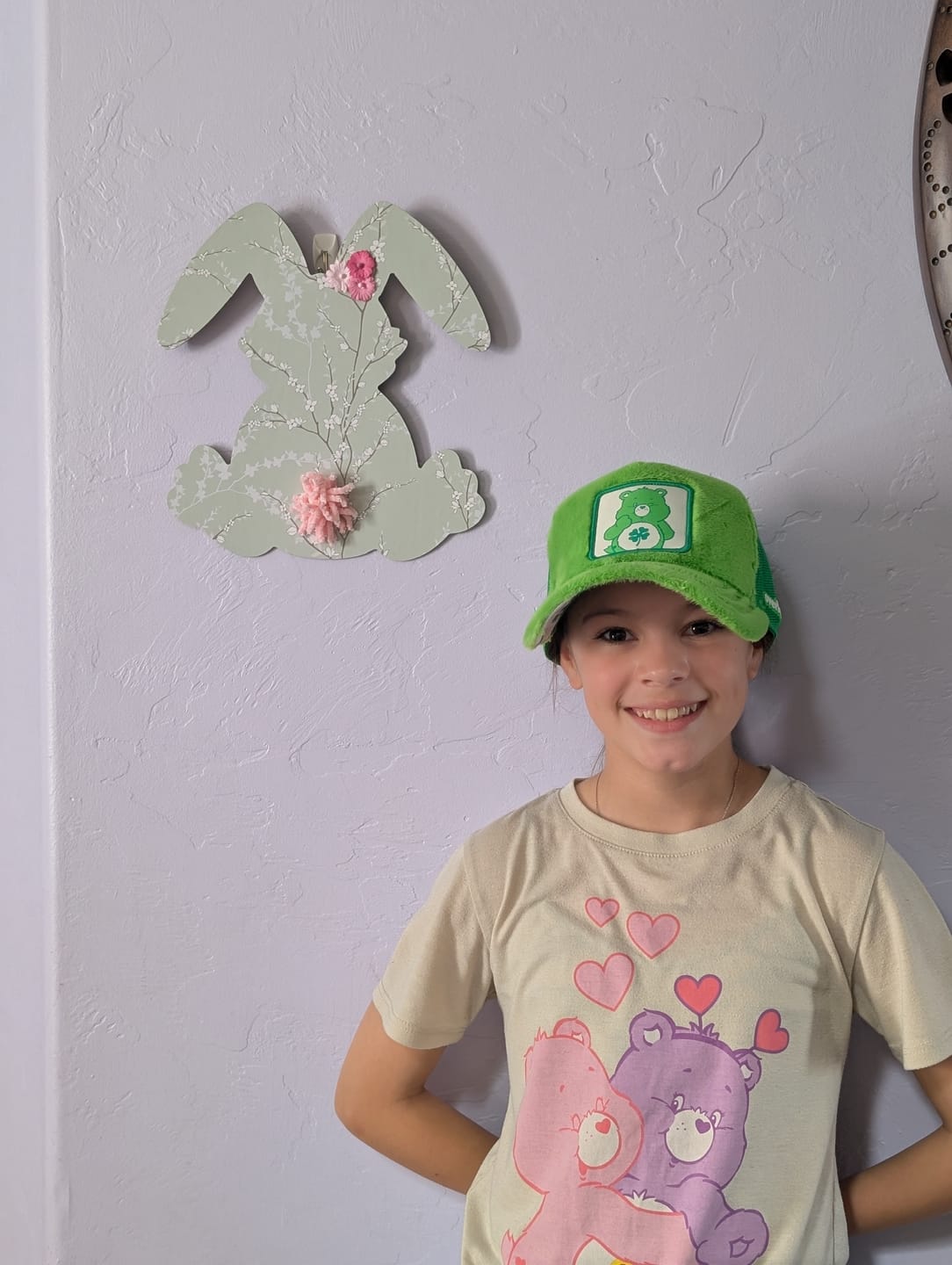 Customer photo review of OVERLORD X Care Bears:  Good Luck Bear Trucker Cap