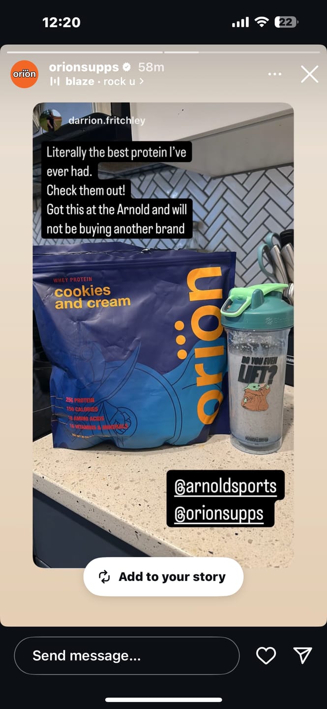 Customer photo review of Cookies and Cream Whey Isolate