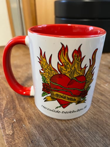 Customer photo review of TassenExpress - Becher Keramik Tasse mit Logo bedruckt 325ml Firmenlogo