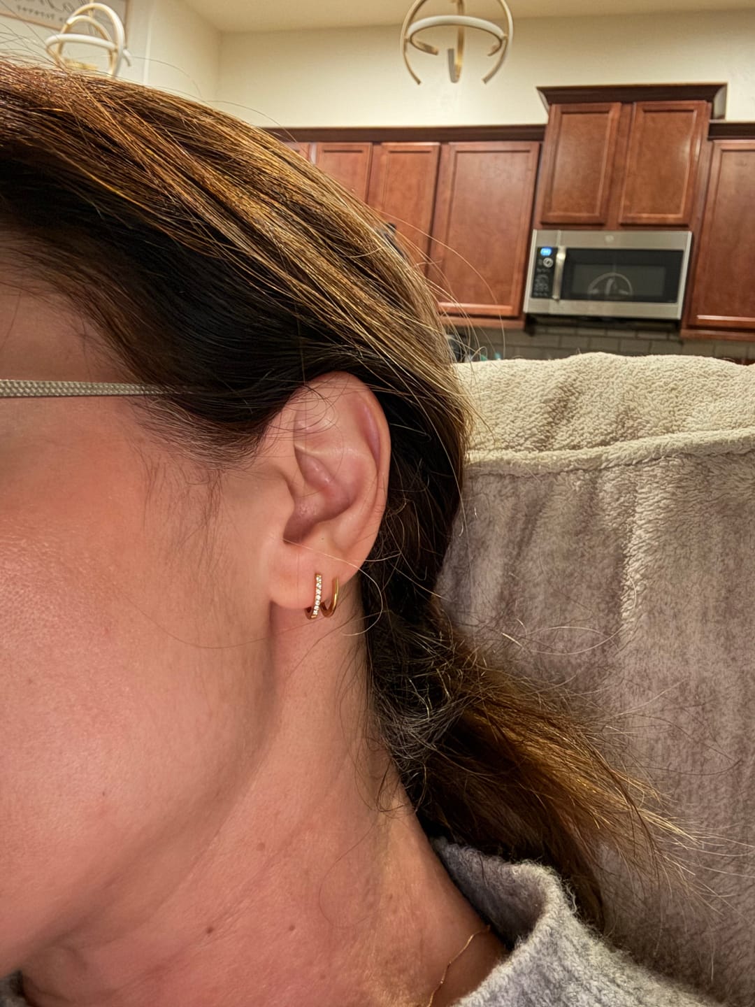 Customer photo review of 18K Gold & Crystal Claw Earrings