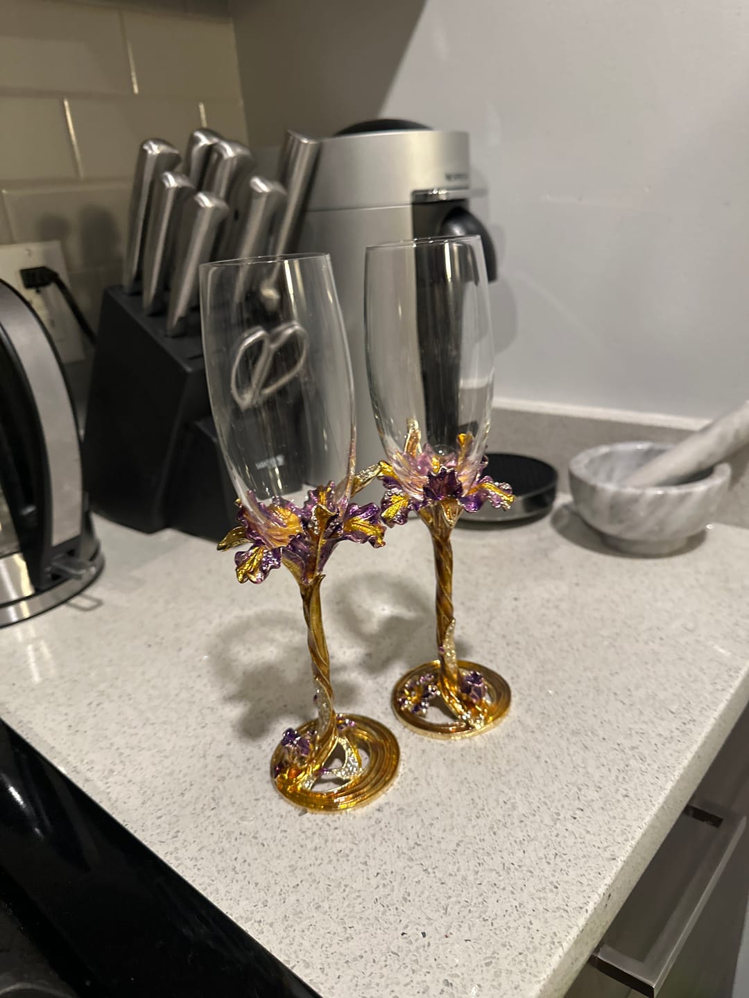 Customer photo review of Flower Metal Champagne Glass (Set of 2)