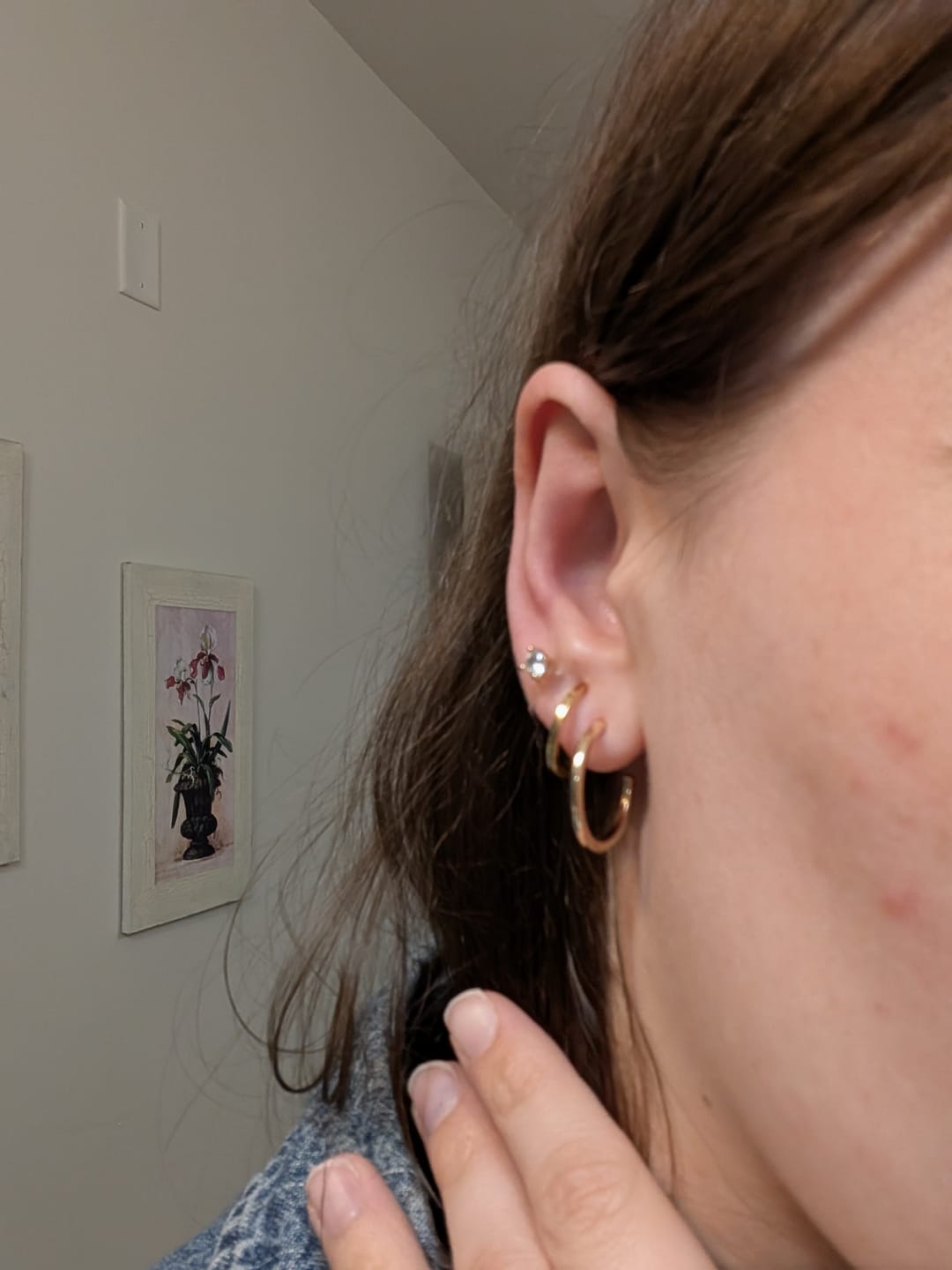 Customer photo review of Mini Hoop Clip On Earrings