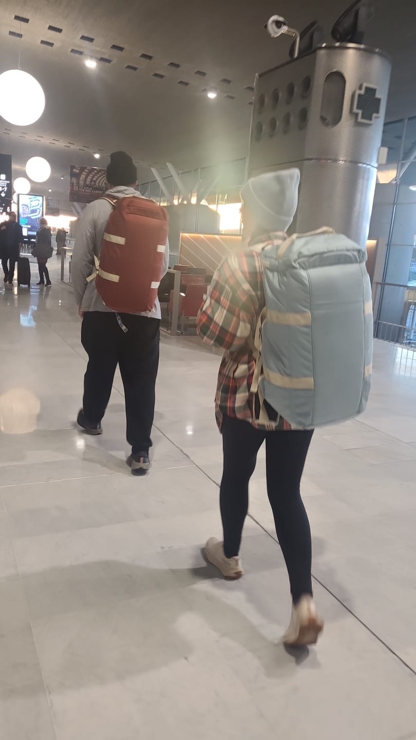 Customer photo review of Valley Duffel Bag Seafoam Green