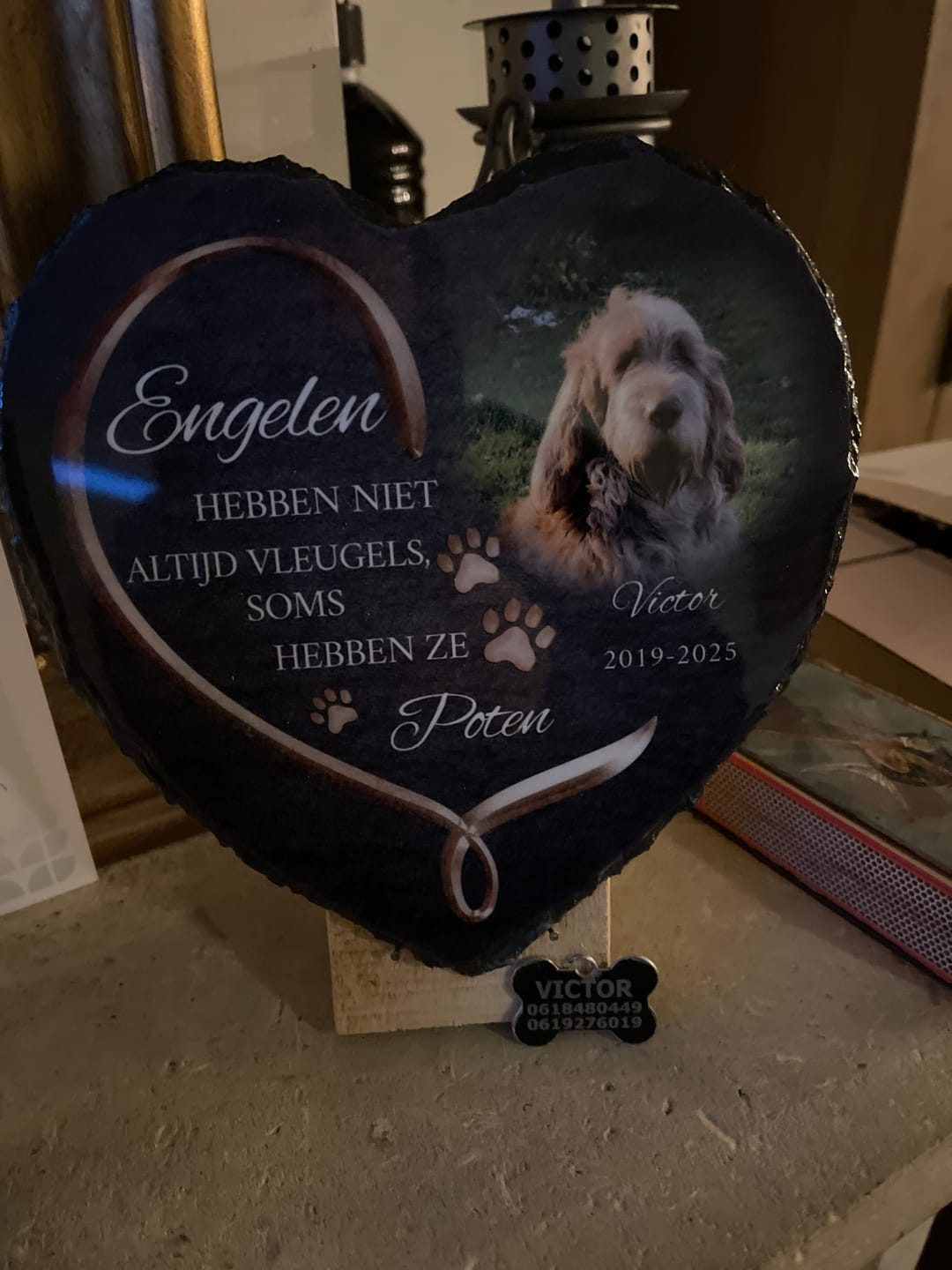 Customer photo review of Engelen hebben poten - Gepersonaliseerde leisteen hart