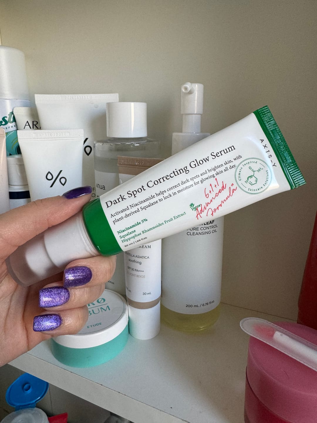 Customer photo review of Serums tumšo plankumu korekcijai AXIS-Y Dark Spot Correcting Glow Serum