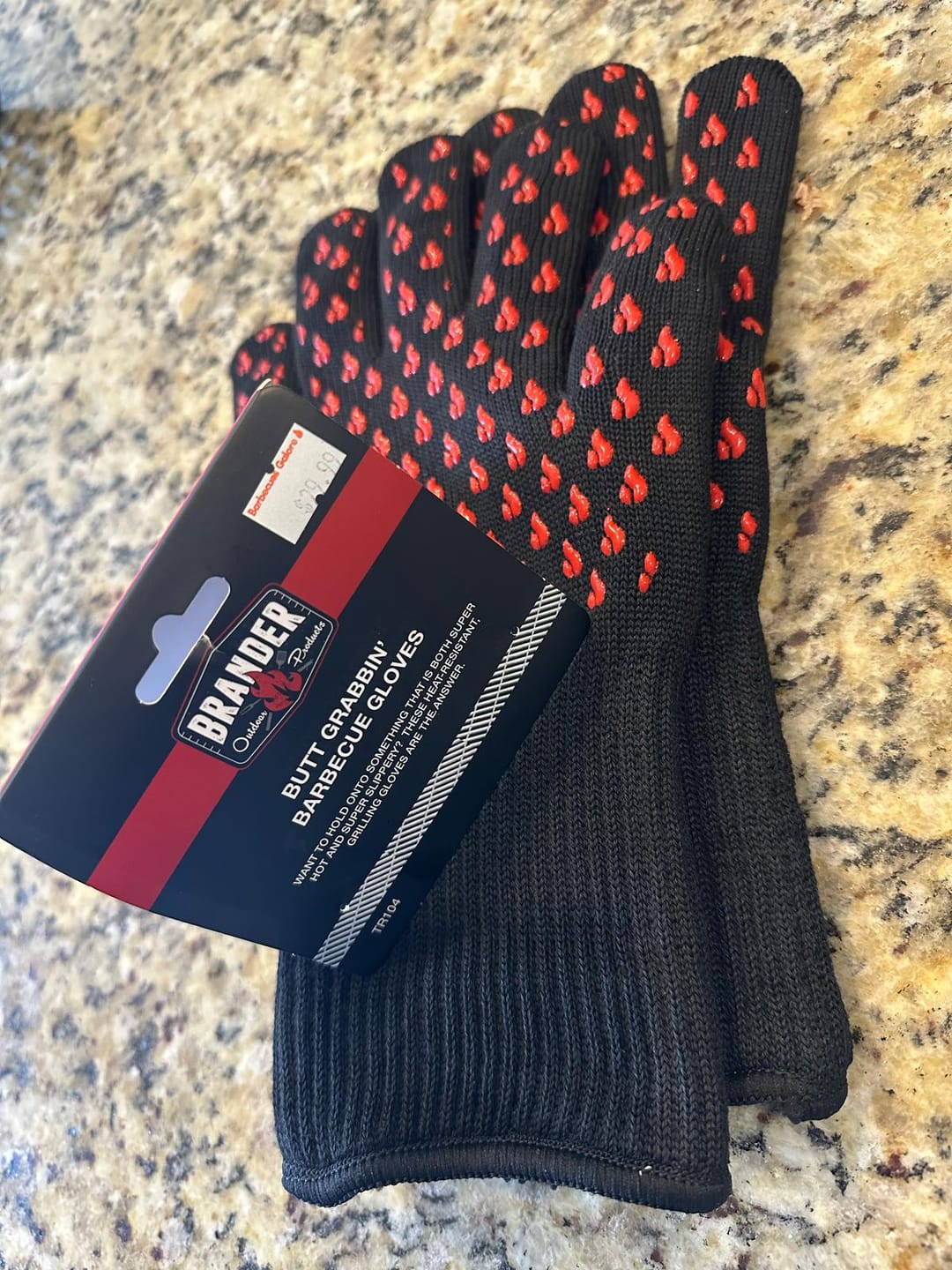 Customer photo review of Brander Butt Grabbin' Barbecue Gloves