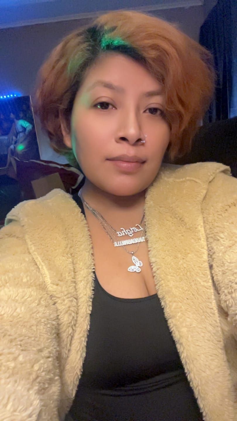 Customer photo review of Diamond Cut Block Name Necklace