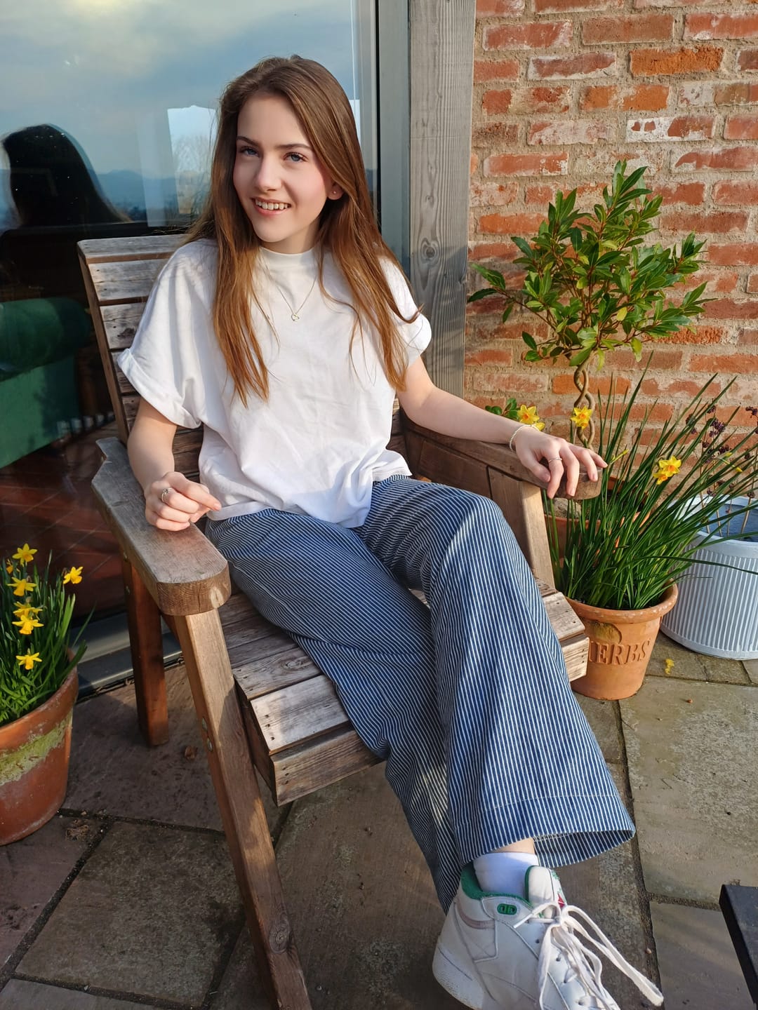 Customer photo review of Striped Yarn Dyed Washed Denim Fabric