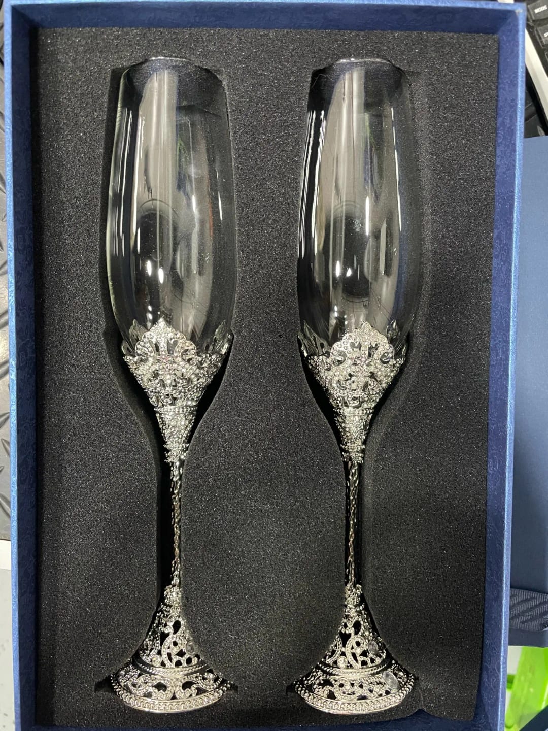 Customer photo review of Princess Rhinestone Champagne Glass