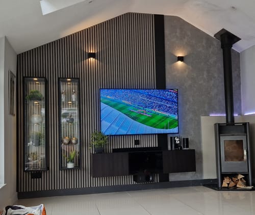 Customer photo review of Wooden Wall Panel | Grey Walnut | Premium 3-sided Wood Veneer