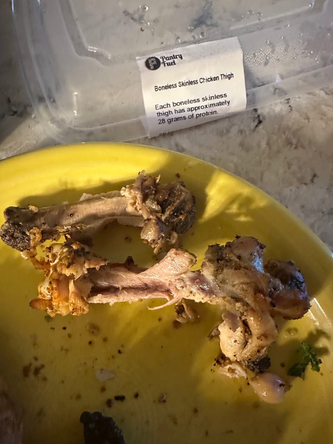 Customer photo review of Boneless Skinless Chicken Thigh (4 oz)