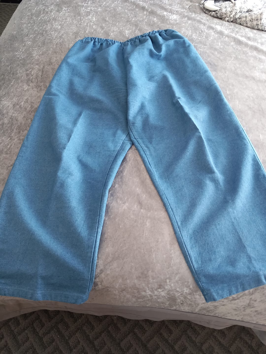 Customer photo review of 8oz Washed Denim Fabric