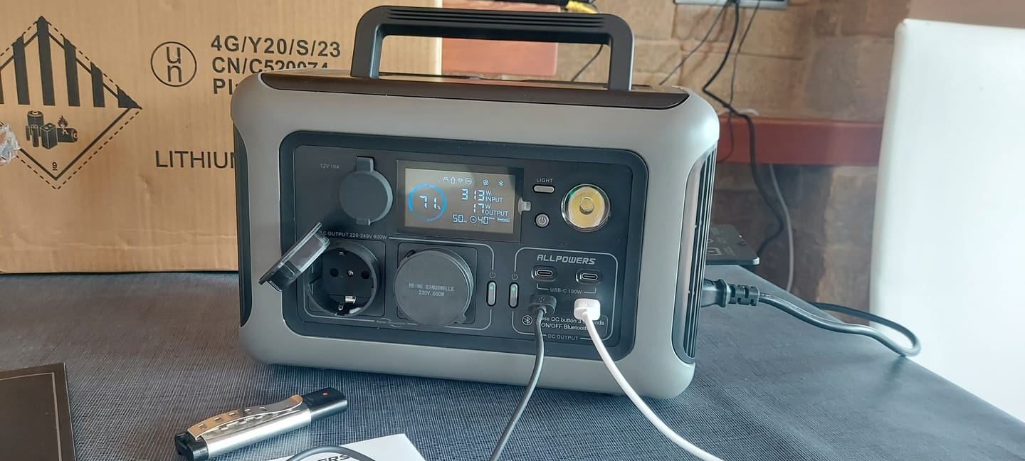 Customer photo review of ALLPOWERS R600 Estación de Energía Portátil 600W 299Wh Batería LiFeP04