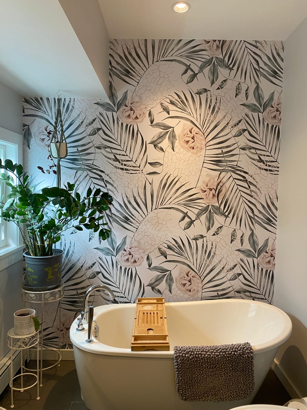 Customer photo review of Floral Tropical Monstera Leaves Wallpaper