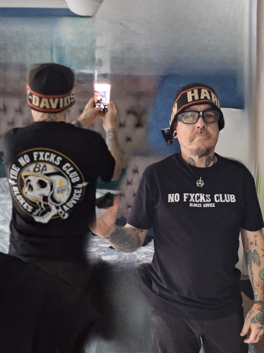 Customer photo review of No FKs Club Tee - Black
