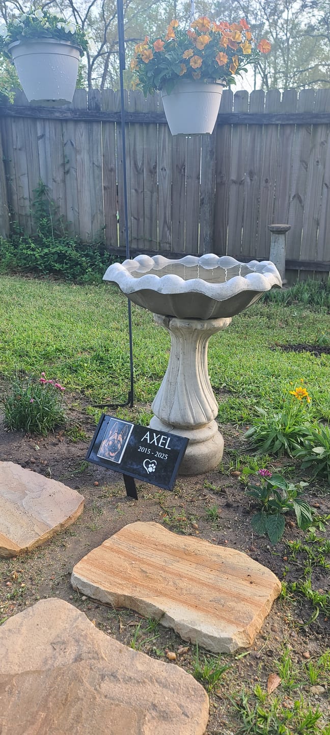 Customer photo review of Outdoor Personalized Custom Memorial Plaque Black Granite keepsake stone