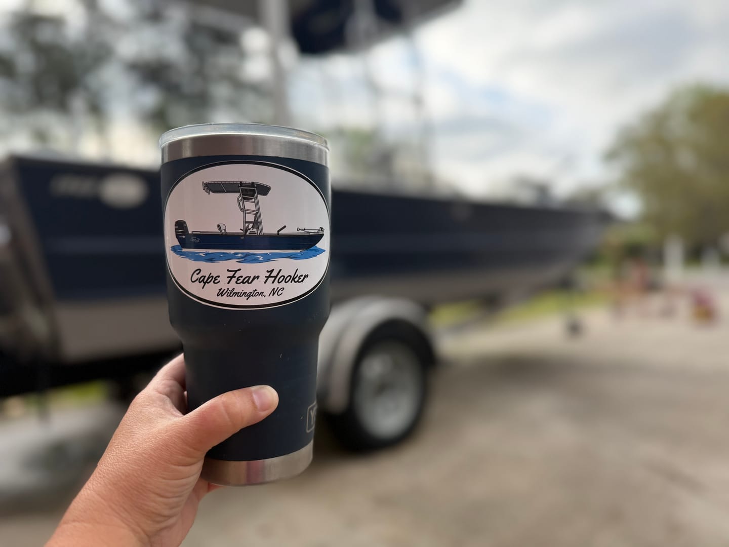 Customer photo review of Custom Oval Boat Stickers