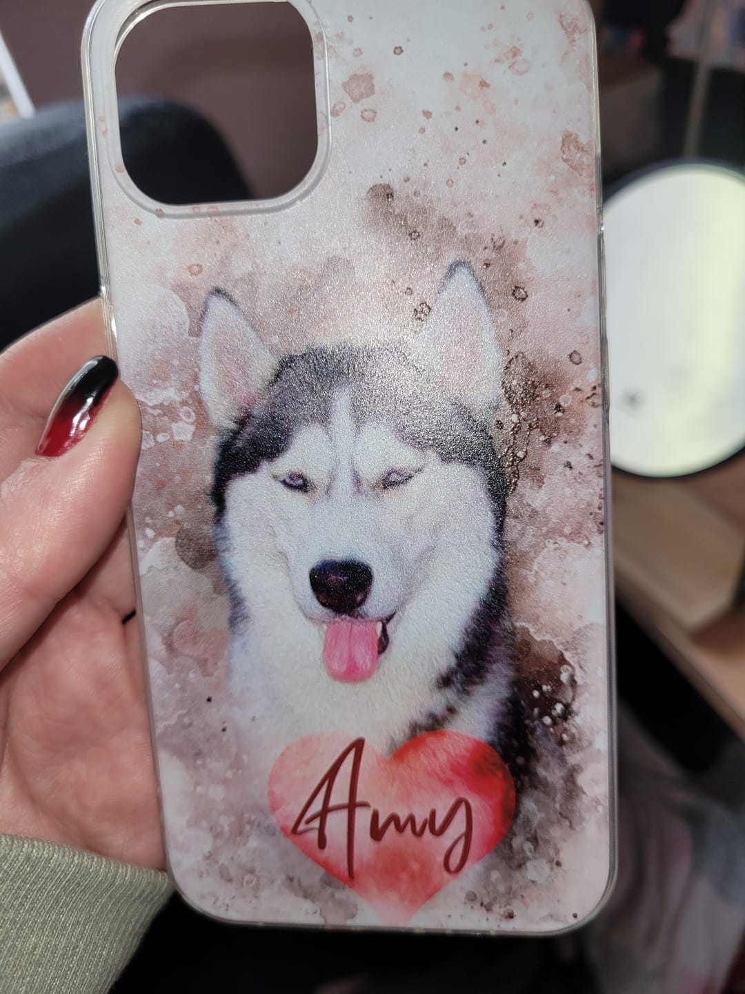 Customer photo review of Personalisierte Portrait Handyhülle – Aquarell Stil