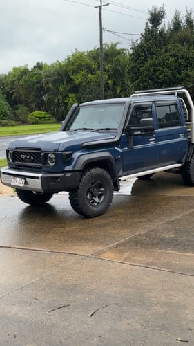 Customer photo review of Smoke Front Corner Indicator Lights to suit Toyota LandCruiser 70 Series (09/2023+)
