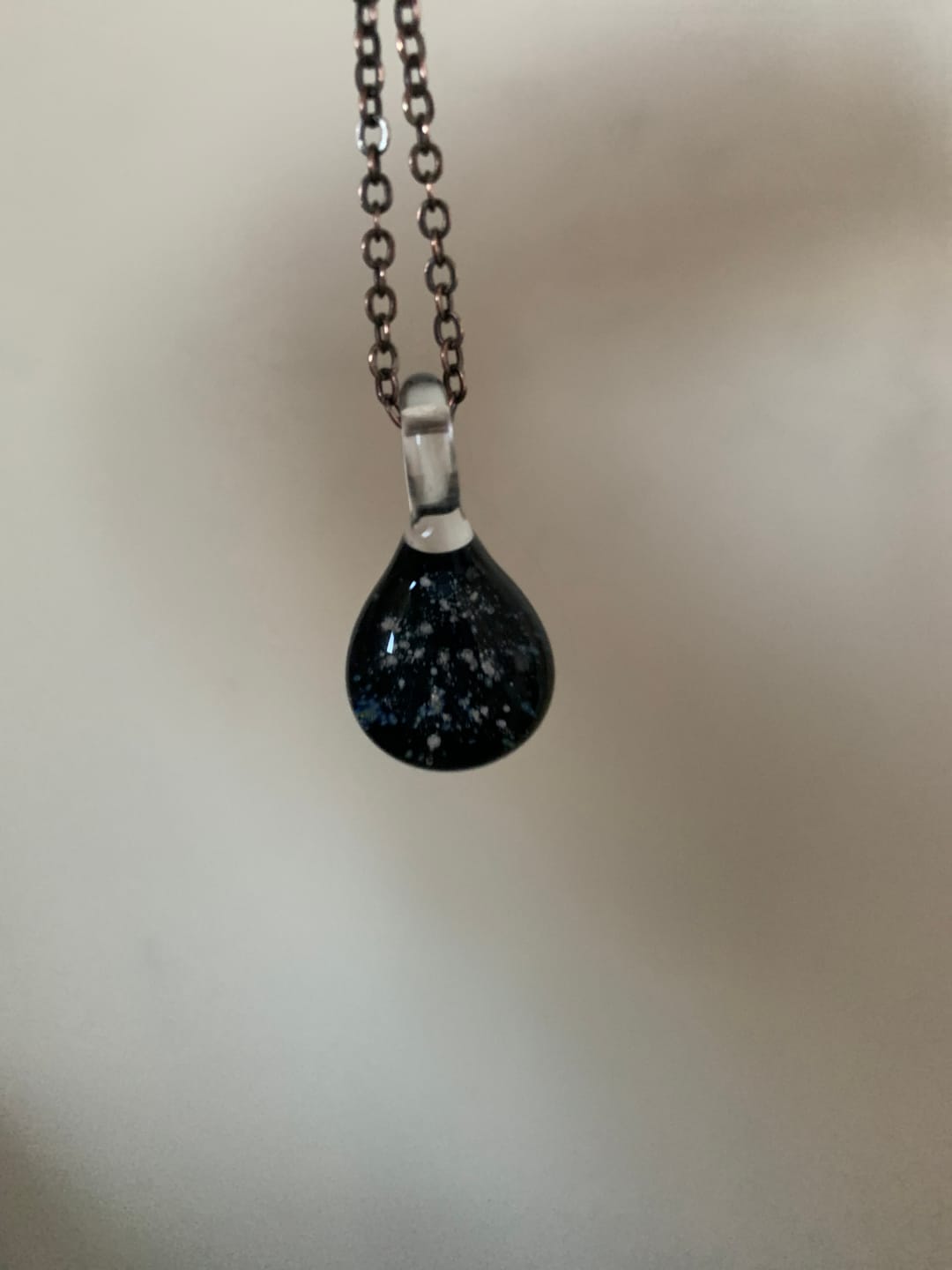 Customer photo review of Starry Night Pendant with Infused Cremation Ashes