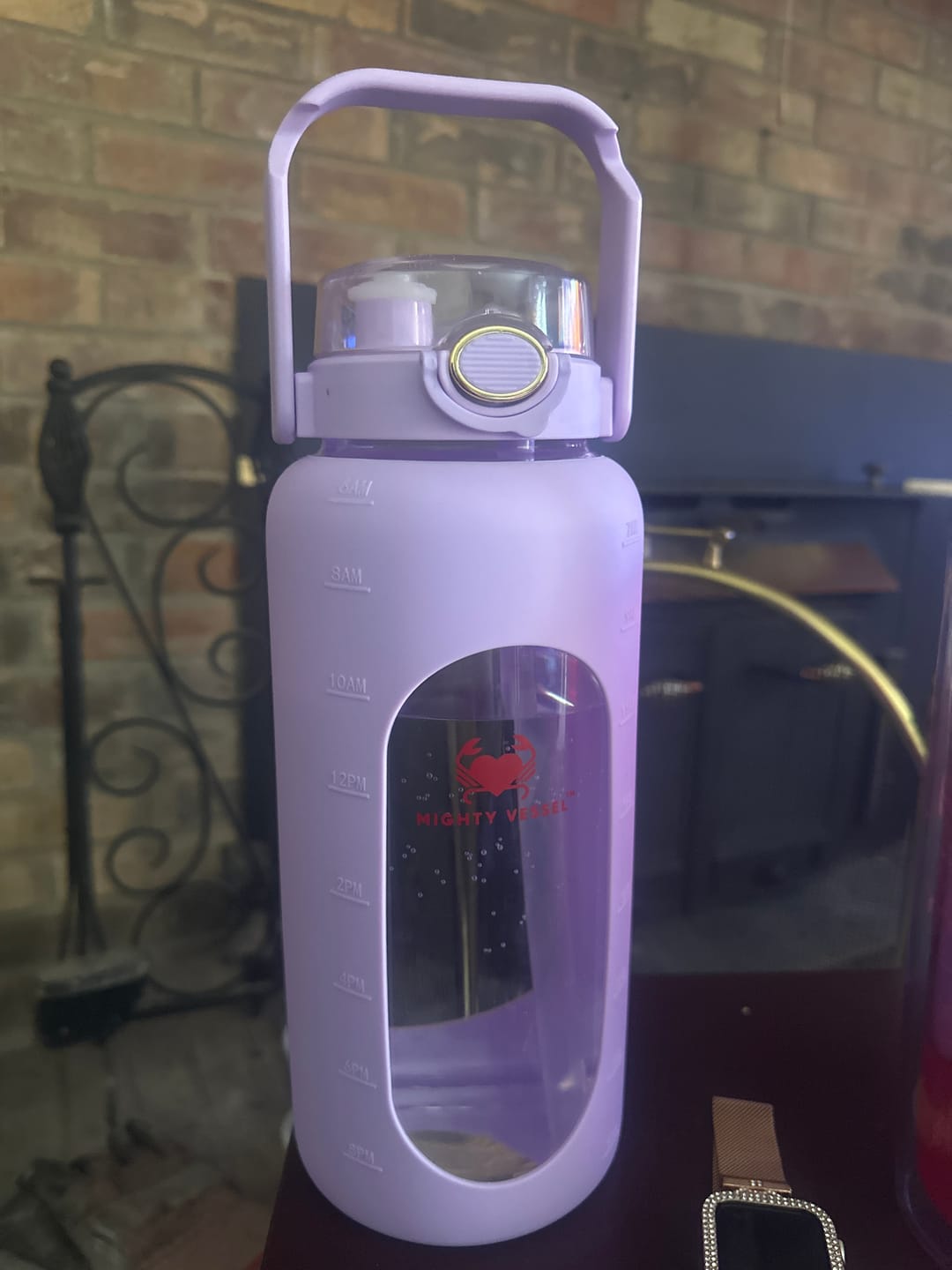 Customer photo review of MIGHTY VESSEL™ SHATTER-RESISTANT GLASS WATER BOTTLE | 64 OZ