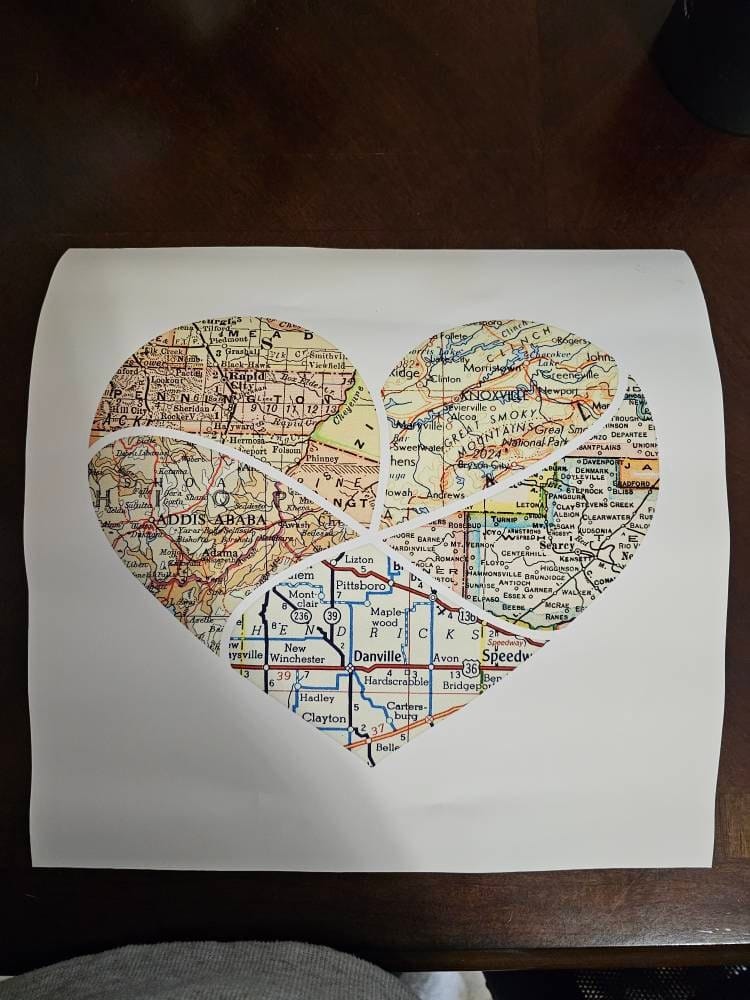 Customer photo review of Personalized Heart Map Print