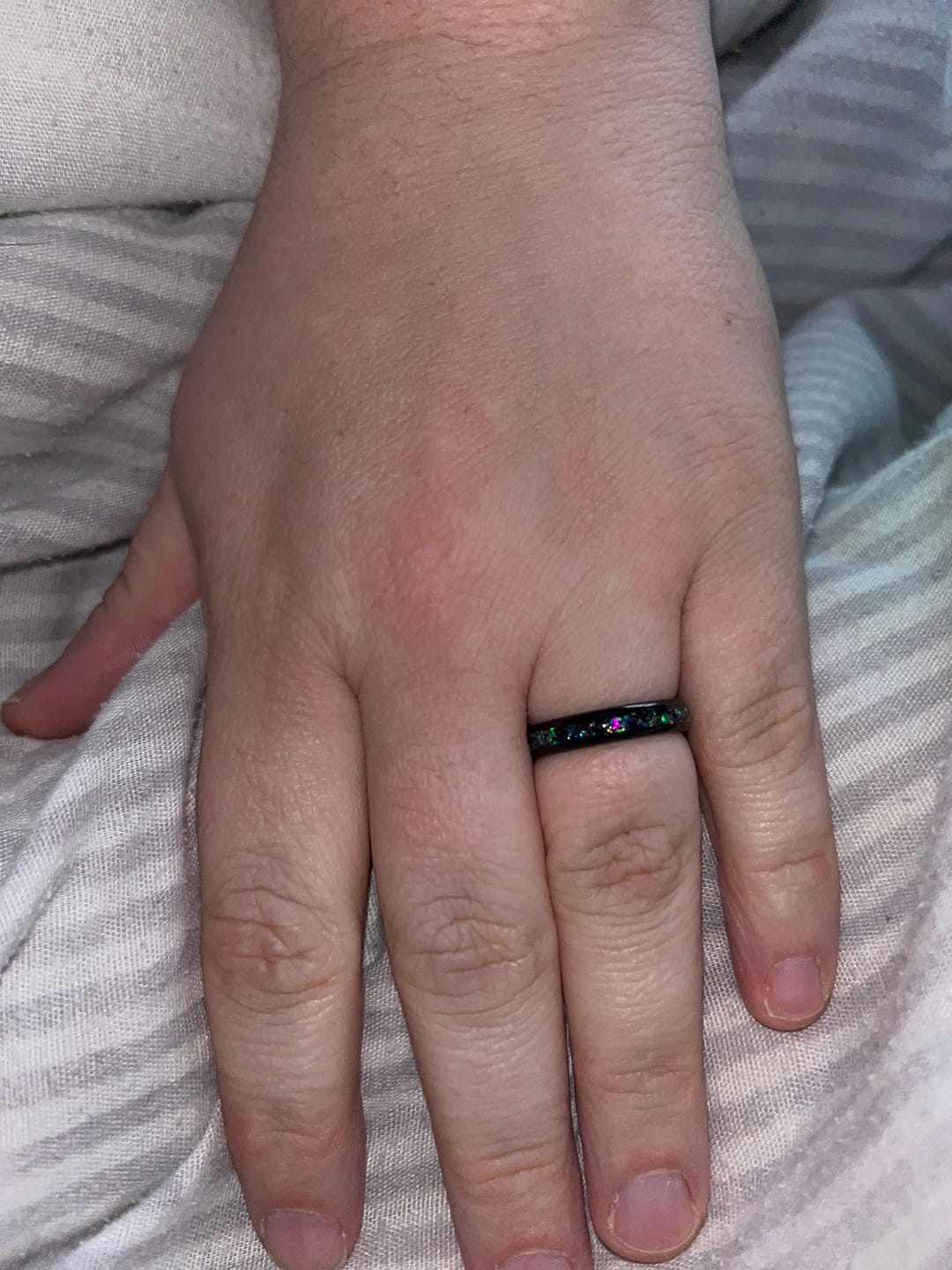 Customer photo review of The Black Opal 4mm Wonder Ring