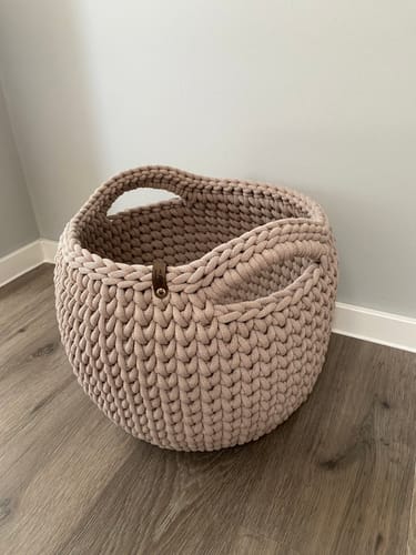 Customer photo review of Label-Set "Mit Liebe gehäkelt" - Kunstleder Label für Häkelkörbe, Label aus Kunstleder - CS0049