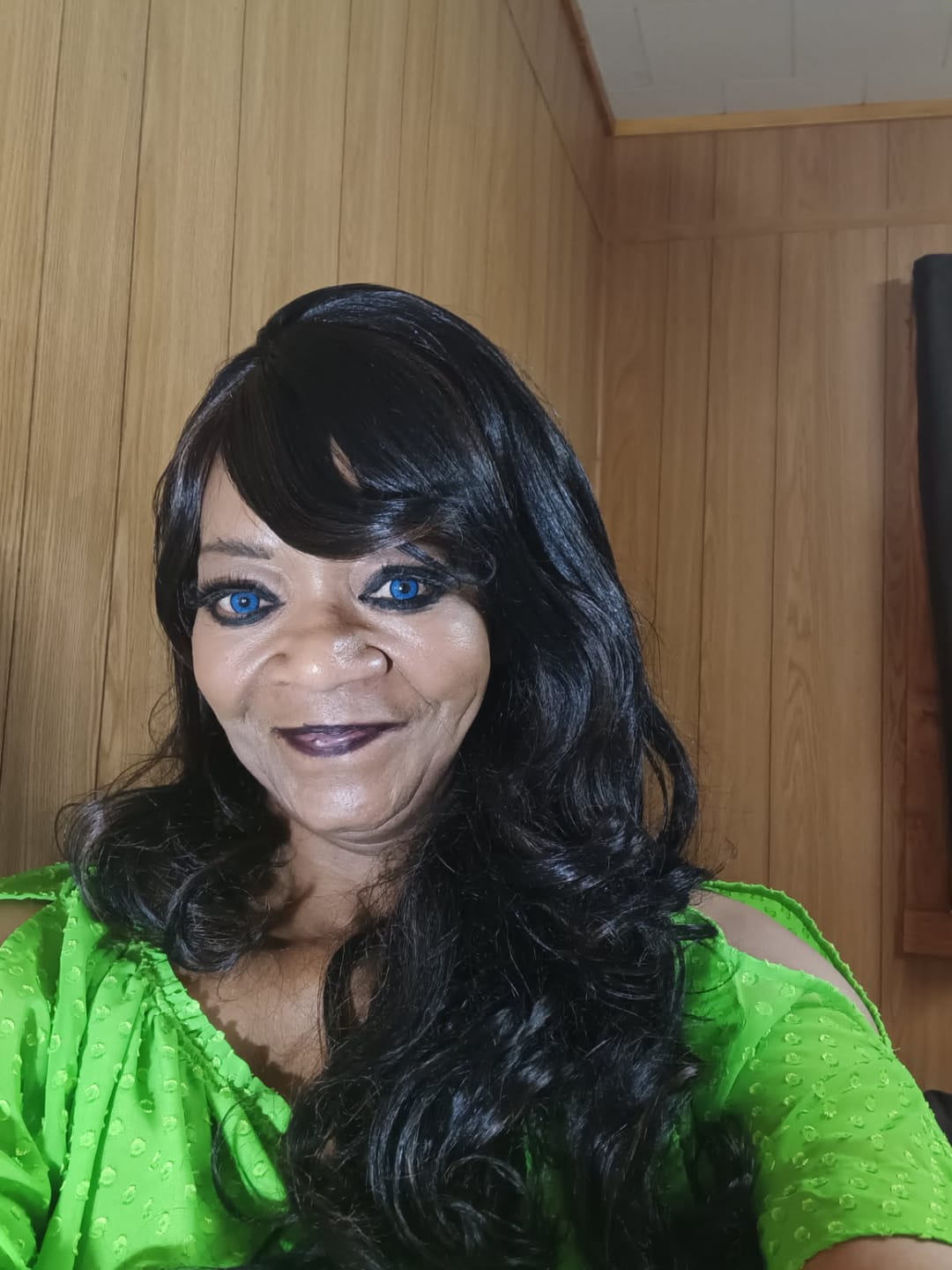 Customer photo review of Love Words Blue Colored Contact Lenses