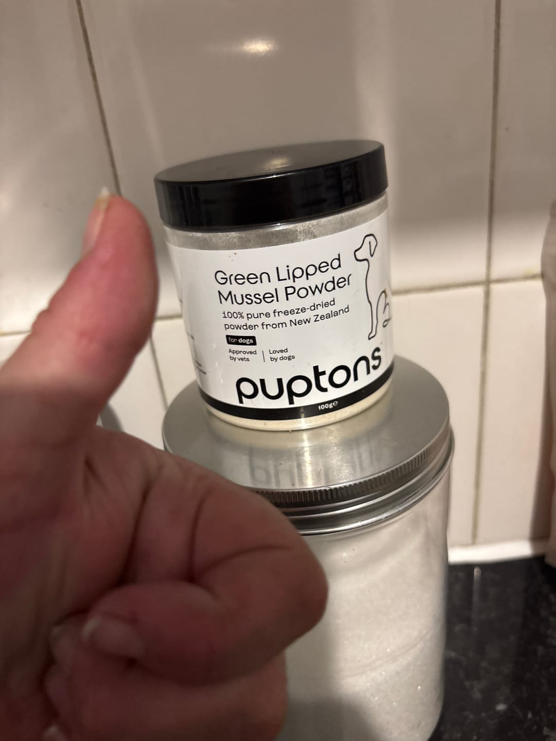 Customer photo review of Green Lipped Mussel Powder For Dogs