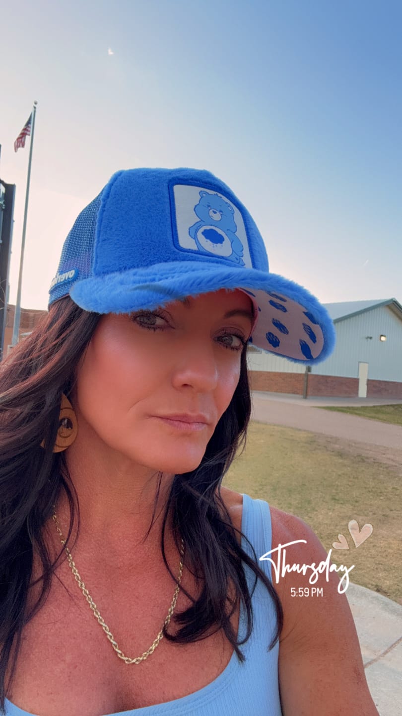 Customer photo review of OVERLORD X Care Bears:  Grumpy Bear Trucker Cap