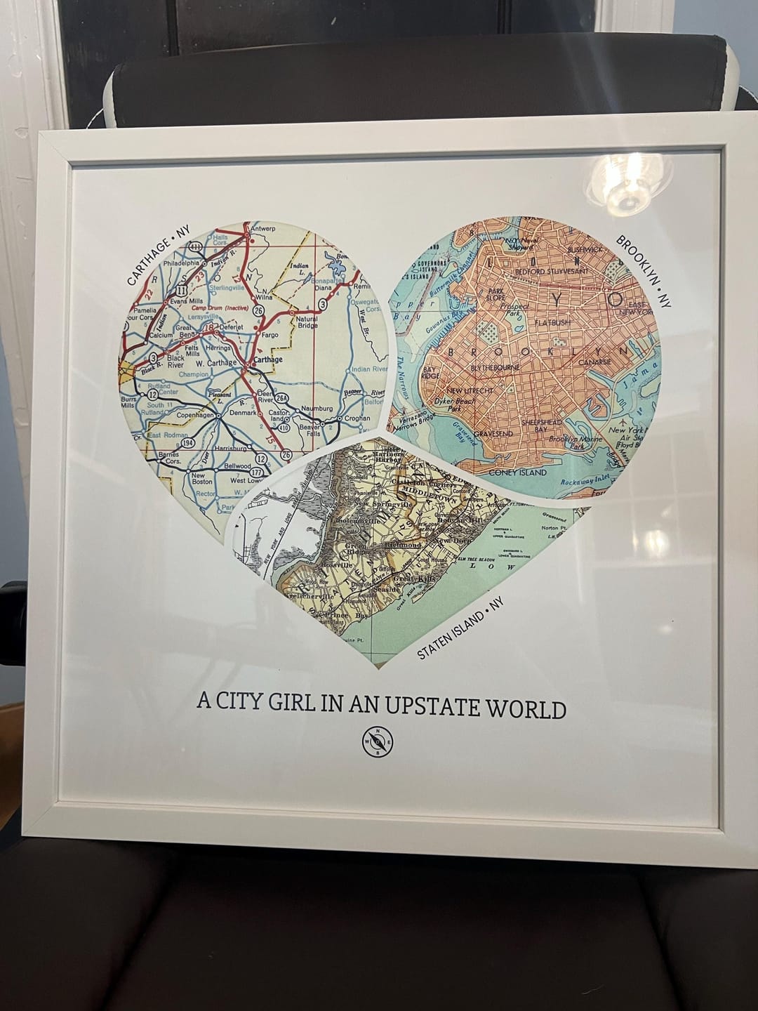 Customer photo review of Personalized Heart Map Print