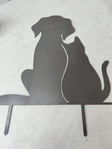 Customer photo review of Gartenstecker Hund + Katze