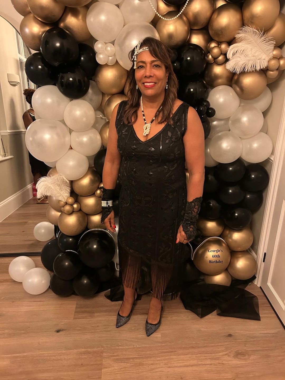 Customer photo review of Natasha 1920s Gatsby Dress - Black