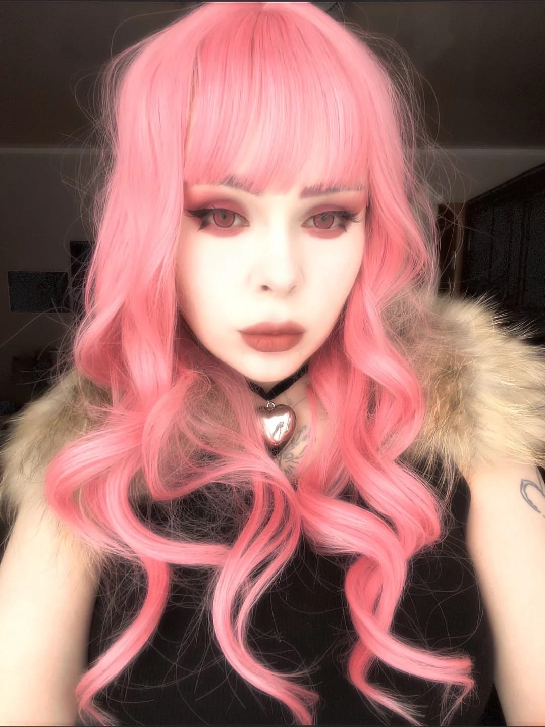 Customer photo review of Raccoon Fur Collar Coat With Hood — Natural | KIMLUD