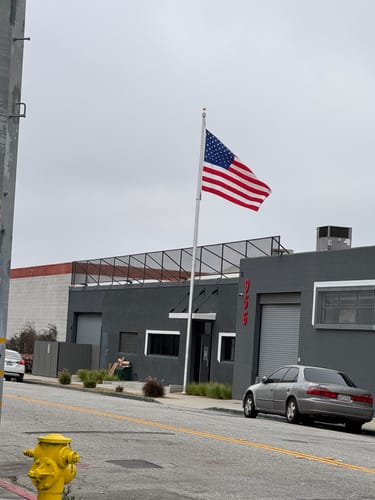 Customer photo review of 35 ft. Commercial Flagpole with Internal Cable Halyard, Rated At 91 mph