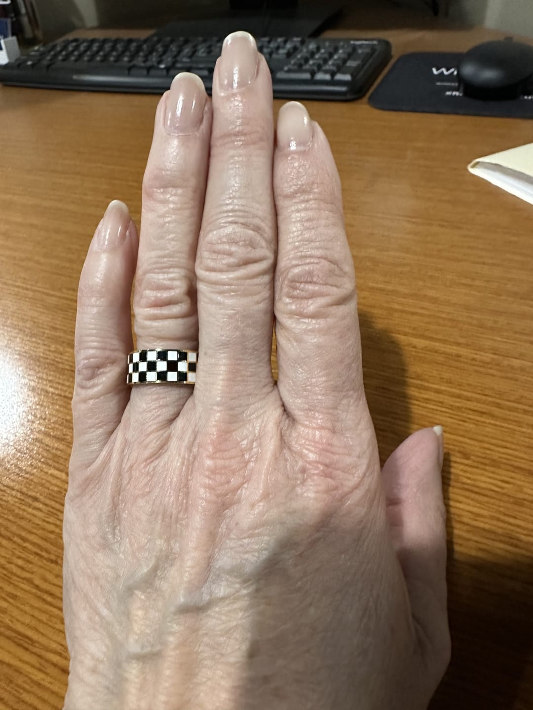 Customer photo review of Rellery Checkerboard Ring || Choose Color
